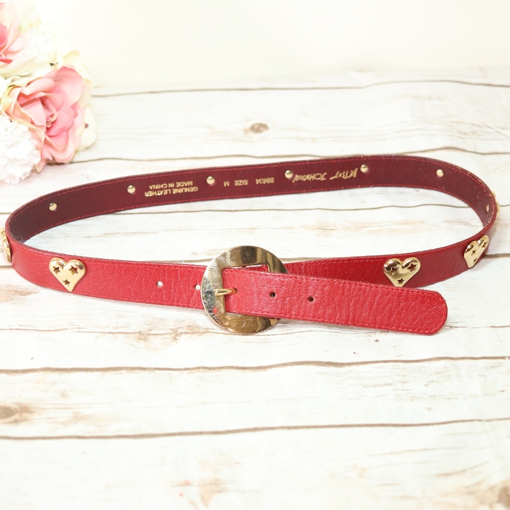 Betsey Johnson Red Genuine Leather Belt  Sz M
